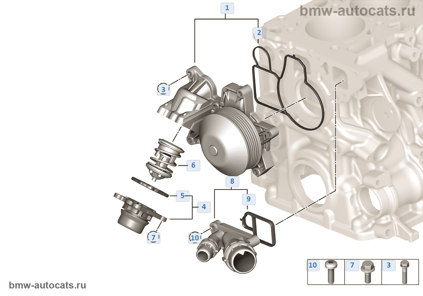 Vodyanaya Pompa Sist Ohlazhdeniya Termostat Bmw X3 E83 Lci X3 2 0d N47 Tailand