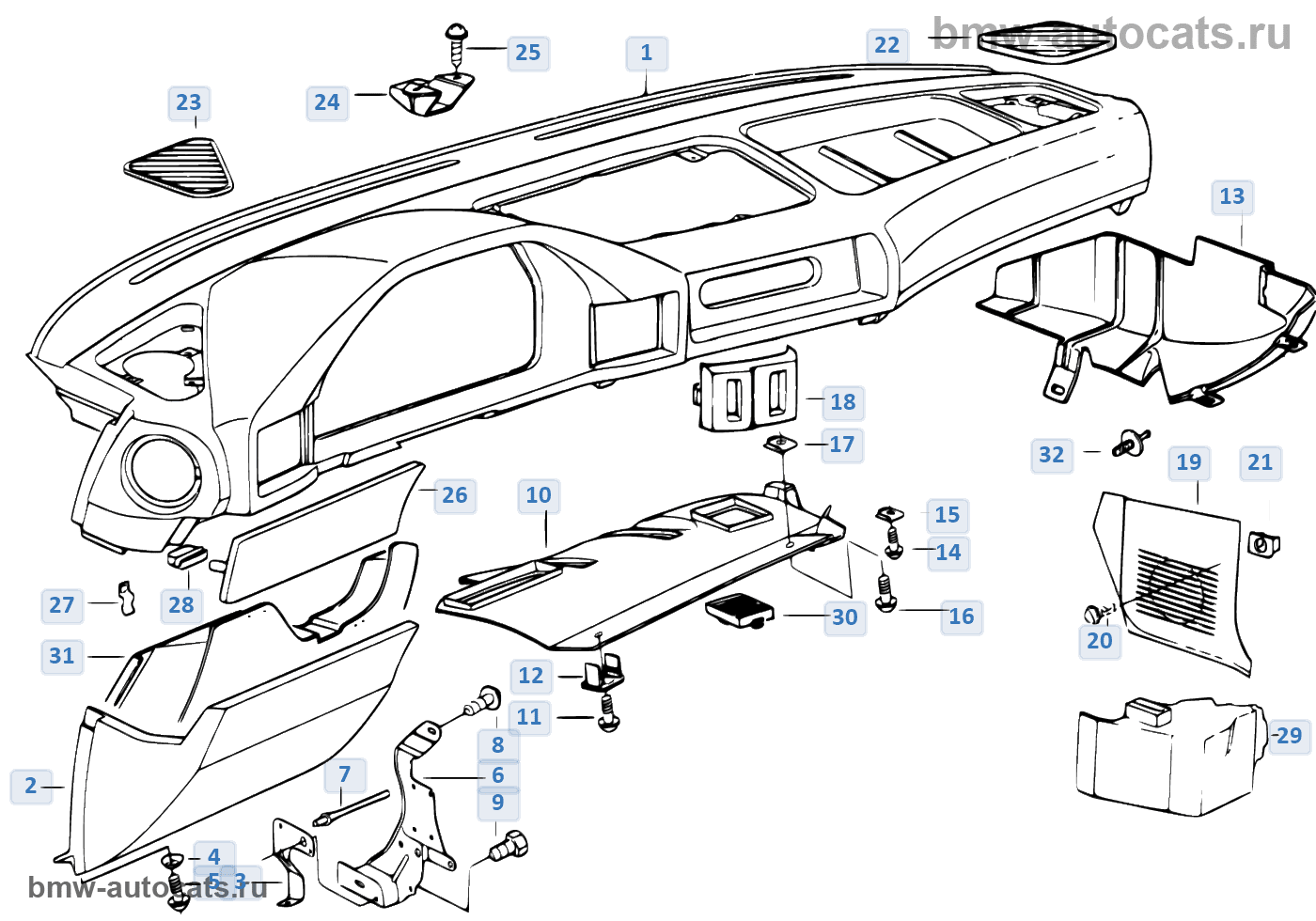 Детали торпеды. Схема Торпедо BMW e34. BMW e53 нижняя панель торпеды. Болт крепления Торпедо BMW e46. Детали панели БМВ е36.