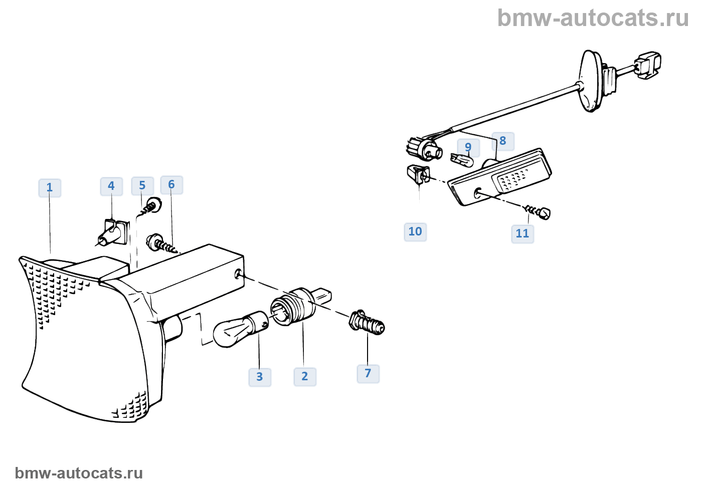 Фонарь указателя поворота. 069718. Кронштейн проекции bmw e60. N 44. 069718.