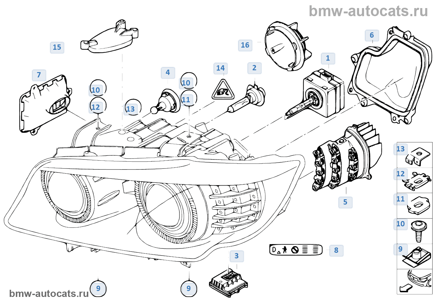 БМВ Е46. Замена ламп накаливания наружного освещения. BMW 3-ая серия E46 / 476b6