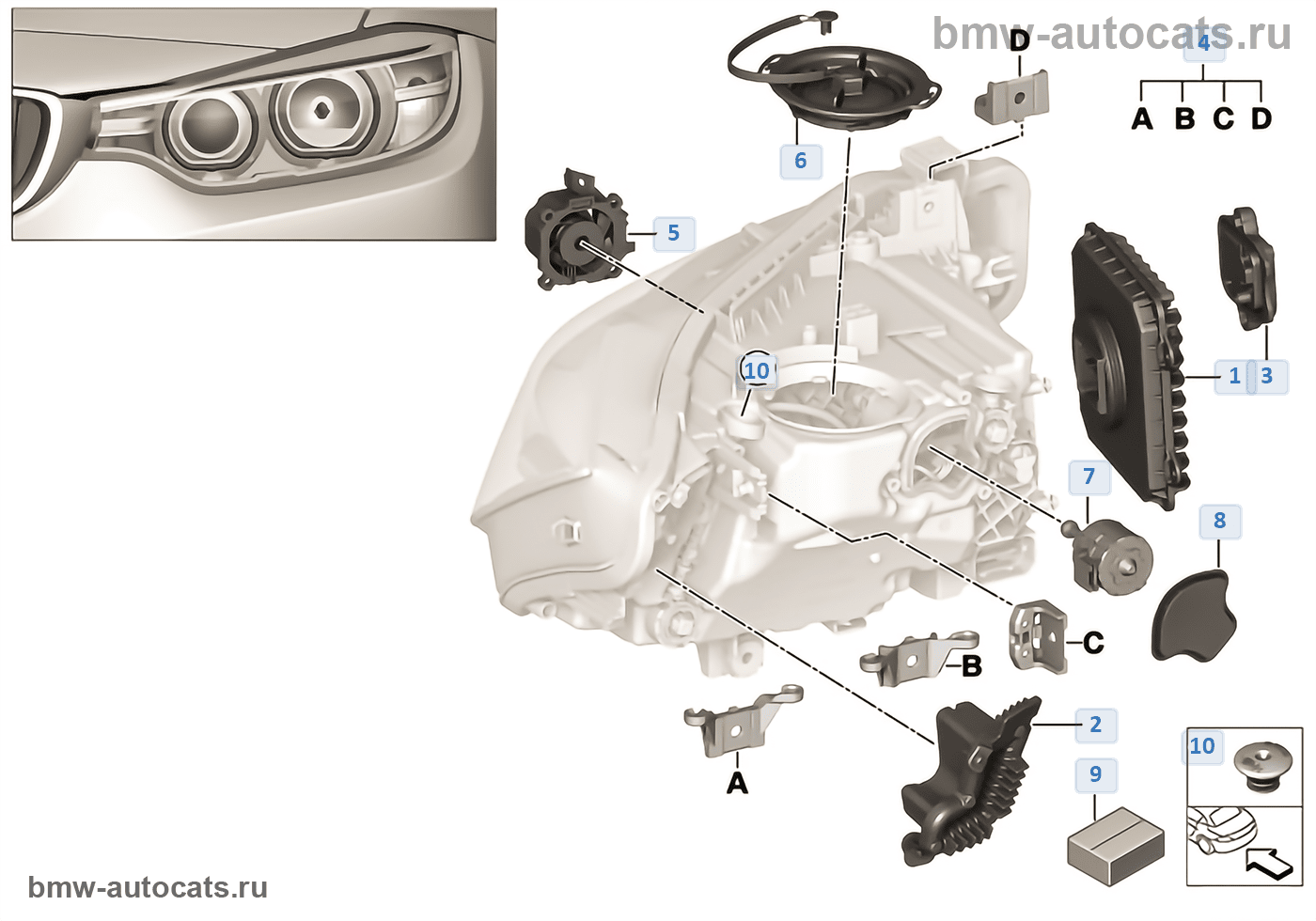 Bmw f30 подключение led фар