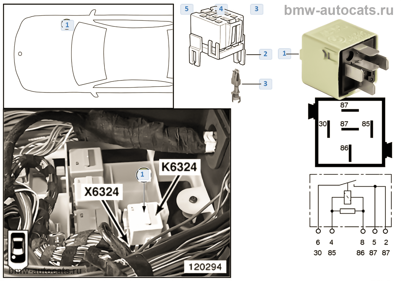 Реле стартера K6324 | BMW X5 E53 X5 3.0d M57 Европа.